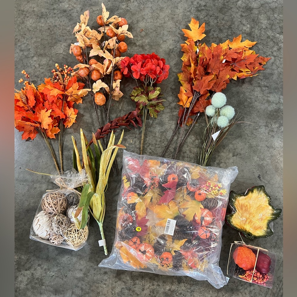 NEW Fall Decor : Wreath, Floral Stems, Leaf Bowels
